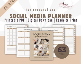 Printable Social Media Planner: Content Calendar (PDF)