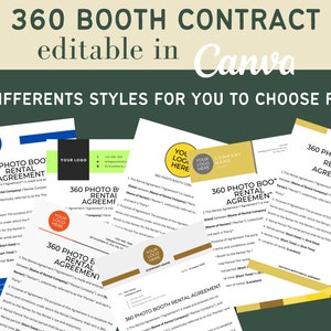 360 Photo Booth Contract Template | Editable Rental Agreement for Photo ...