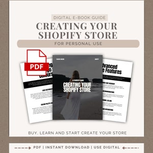 Creating Your Shopify Store E-book Guide PDF Instant Download, E-book How to Create Shopify Store, Shopify Store Guide, E-book Guide