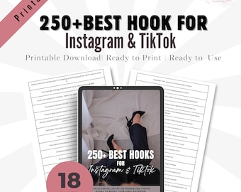 Oltre 250 idee per contenuti accattivanti su Instagram e TikTok, modelli di didascalie virali, PDF per la pianificazione dei contenuti sui social media per i creator.