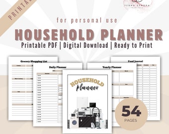 Printable Household Planner: Home Organizer for Busy Moms (PDF)
