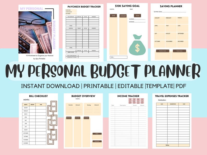 Printable Editable Budget Planner Budget Planner Templates - Etsy