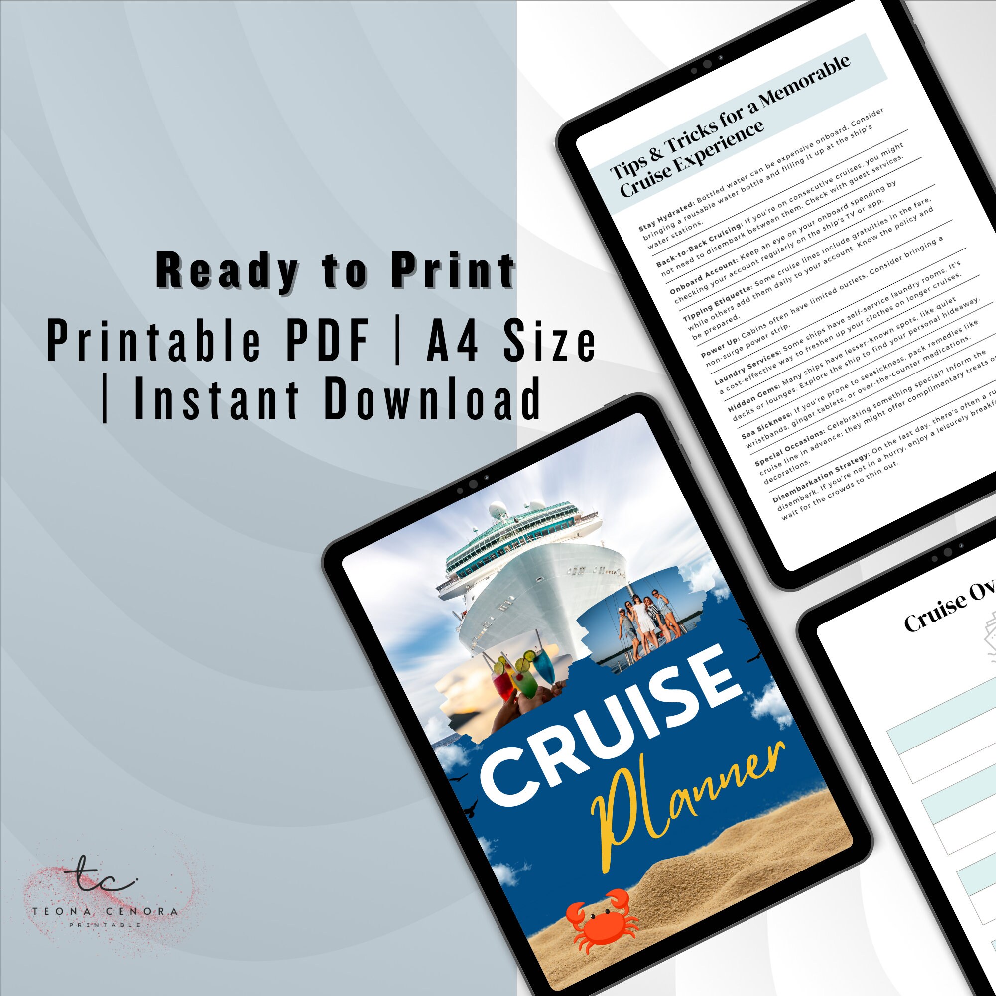 Printable Cruise Planner Cruise Planner Holiday Printable Digital