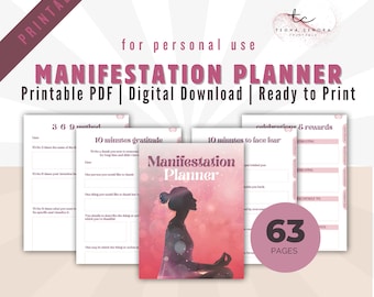 Printable Manifestation Planner: Dream Journal, Goal Setting (PDF)