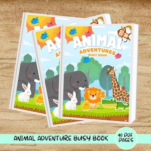 Animal Adventures Busy Book - Early Leaning Printable Activity Books for Toddlers and Preschool, Digital Download for Kids