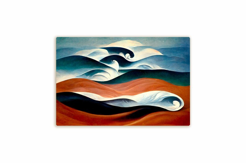 ABSTRACT PRINT, Waves, Abstract Cotton Canvas, Above Bed Art, Trendy Wall shops Art For New Home Gift