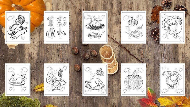 Thanksgiving Coloring Pages for Kids & Adults, Fall Coloring Pages ...