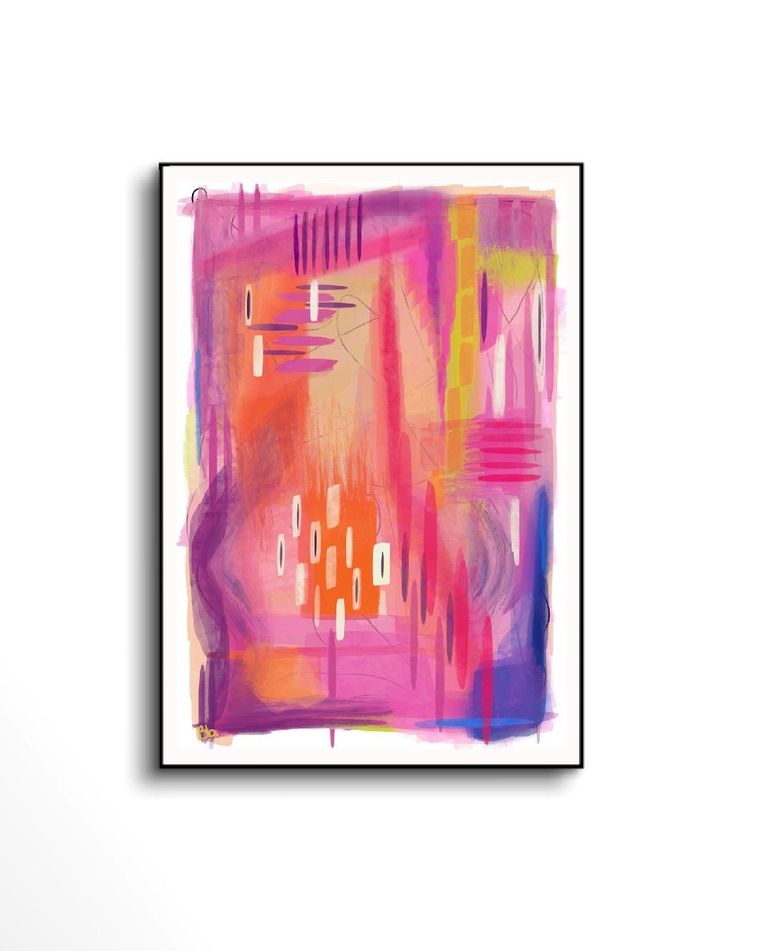 Bright Colourful Abstract Art Print Etsy