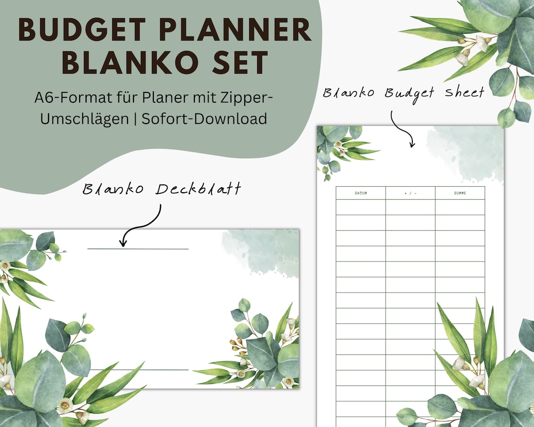 FYY A6 Budget Planer Nachfüllset - Wochen/Monats Blätter Mit Geld Tracker & Zubehör