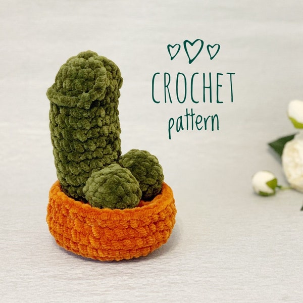 Easy crochet pattern pdf amigurumi funny plush toy cactus penis