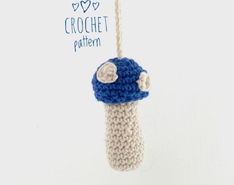 Easy Crochet pattern pdf Lip Balm Holder Mushroom Keychain for Lipstick