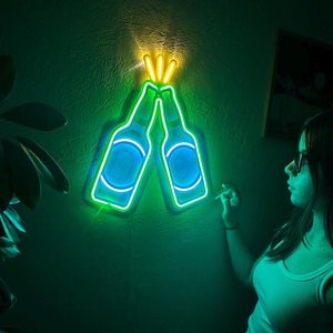 Cheers Beer LED Neon Sign: Remote-Controlled Bar Decor, Wall Art Lighting for Pubs & Man Caves