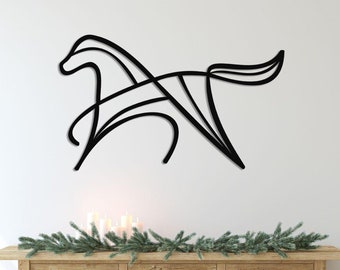 Minimalist Horse, Line Metal Wall Art, Metal Wall Decor, Farmhouse Decor, Farmhouse Gifts, Gift For Horse Lovers, Home Office Decor,Wall Art