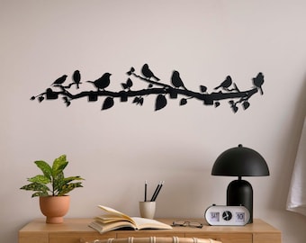 Birds Branch Metal Coat Rack, Metal Wall Hanger, Modern Entryway Wall Decor, Large Coat Rack, 5 Color Options, Gift for family, gift for mom