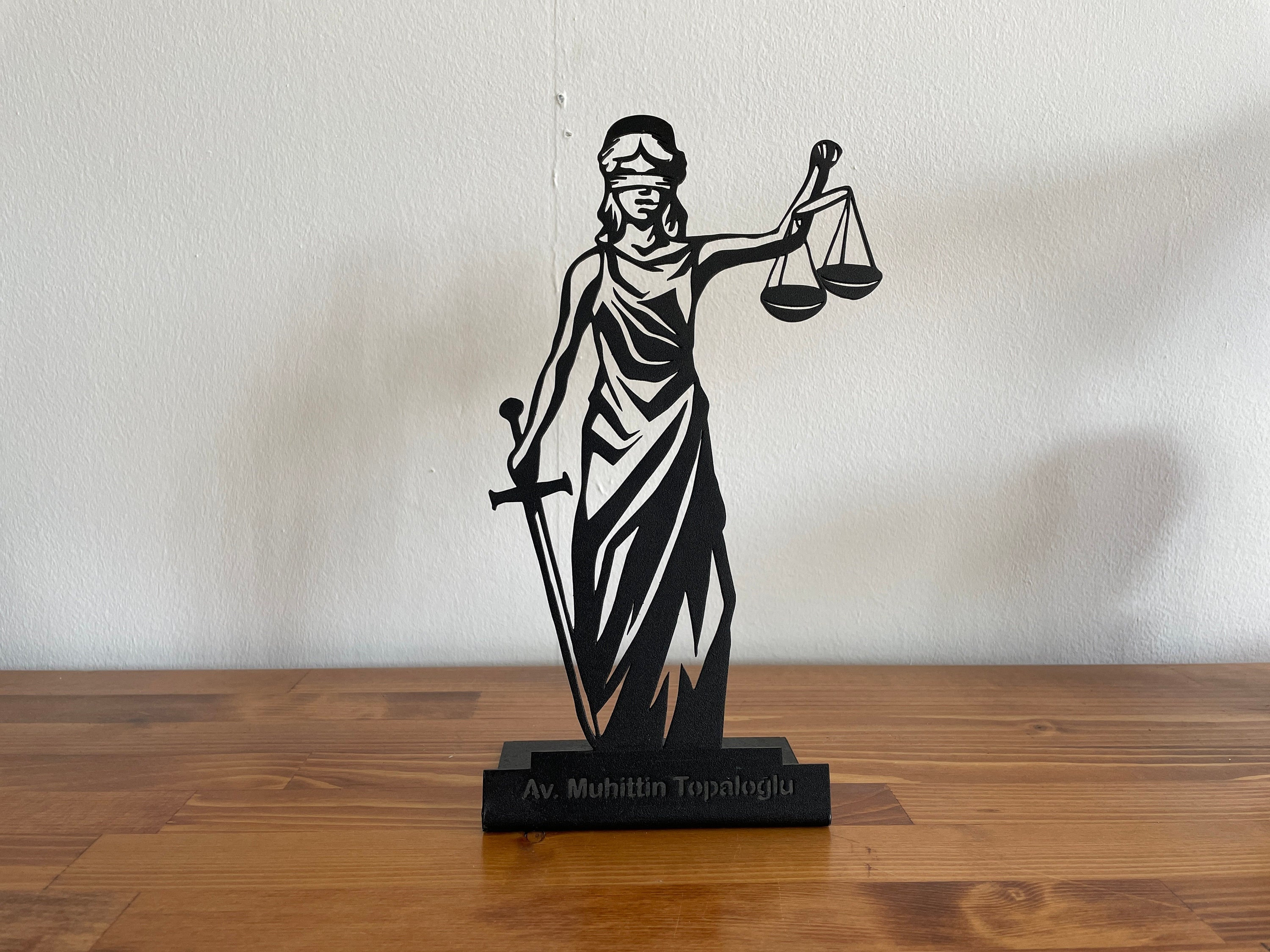 Custom Lady Justice Desktop Decor, Decorative Goddess Art, Themis Home Office Desk Table Accessory, Shelf Console Decoration, Custom Size
