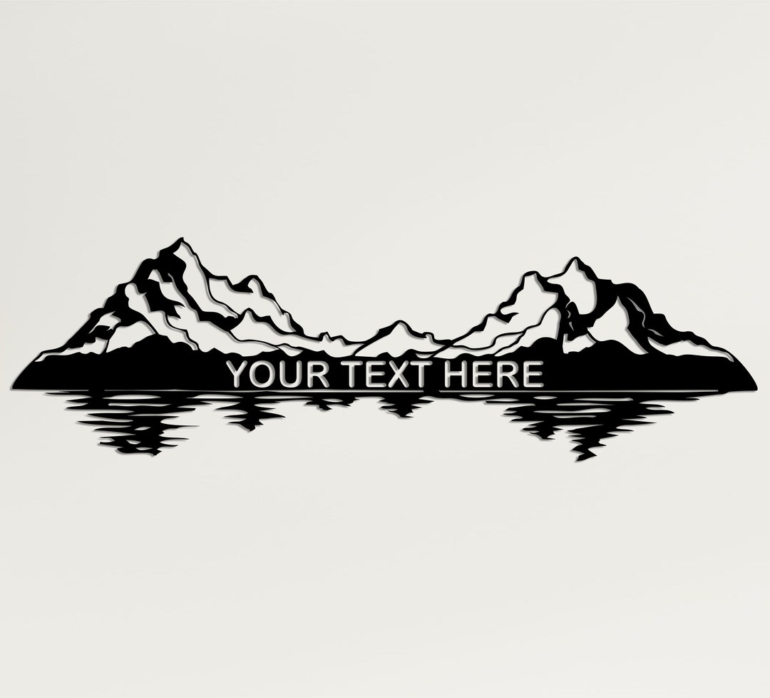 Personalized Mountain and Lake Decor, Monogram Geometric Mountain and