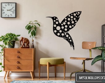 Elegant Hummingbird Metal Wall Art: Modern Home Decor for Living Room, Nursery, Gallery, and Bird Lovers