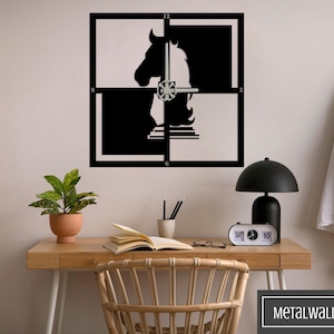 Chess Wall Clock, Metal Wall Clock, Wall Clock Large, Wall Clock With Numbers, Wall Clock Unique, Custom Size