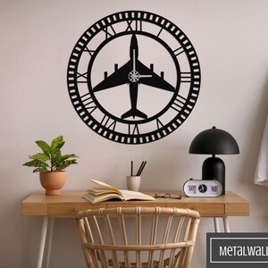 Plane Wall Clock, Metal Wall Clock, Wall Clock Large, Wall Clock With Numbers, Wall Clock Unique, Custom Size