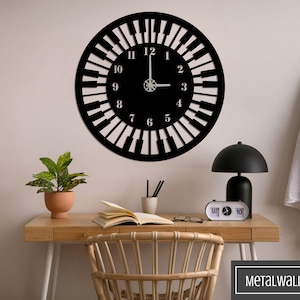 Music Clock Wall Clock, Metal Wall Clock, Wall Clock Large, Wall Clock With Numbers, Wall Clock Unique, Custom Size