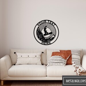 Personalized Snowboarder Decor, Monogram Geometric Snowboarder Wall Art, Custom Metal Wall Decor, Home Living Room Decoration, Custom Size