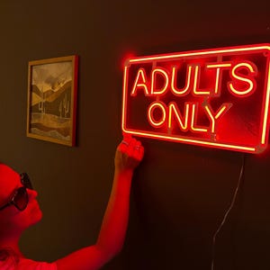 LED-neonskylt endast för vuxna: Bar, sovrum, man cave-dekor (40 x 21 cm)