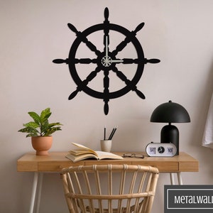 Rudder Wall Clock, Metal Wall Clock, Wall Clock Large, Wall Clock With Numbers, Wall Clock Unique, Custom Size