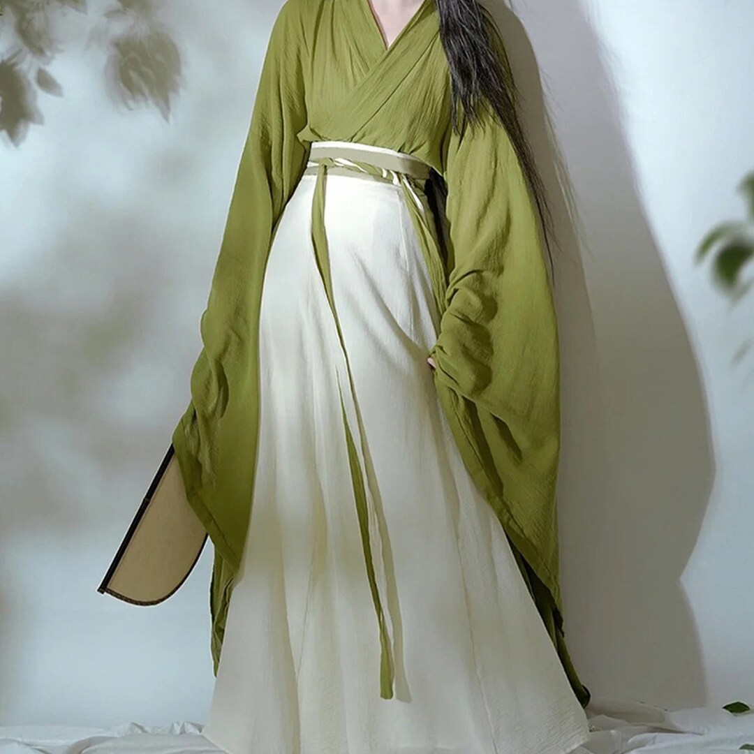 Green Hanfu Women's Autumn Green Antique Wide-sleeved - Etsy