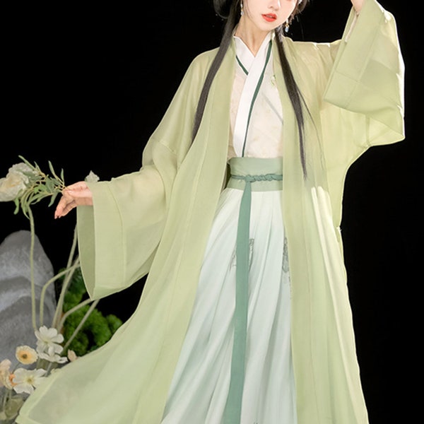 Original Hanfu For Women, Hanfu Made In Song Dynasty, Waist-length Skirt With Cross Neck,Elegant And Elegant Jin Dynasty Hanfu，Daily Costume