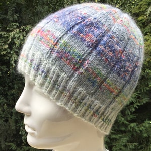 Men&#39;s/women&#39;s hat, genuine handcraft, winter hat, wool hat, knitted hat, 57/58 cm head circumference, length 20 cm, hand-knitted.