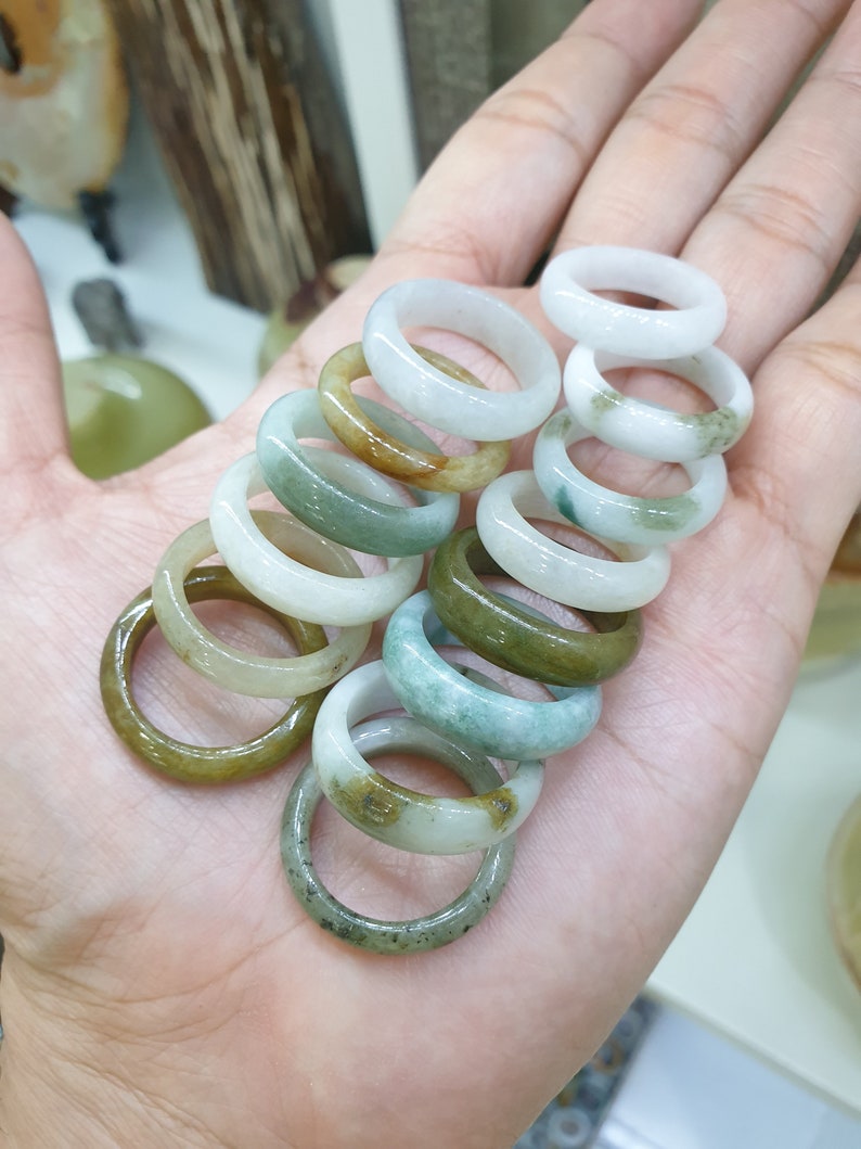 50 Random Pcs Jade Rings (wholesale, Randon Size & Color) - Etsy
