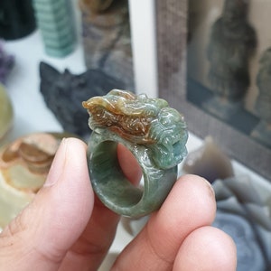 Jade Dragon Ring, Size 61 (US 9.5)