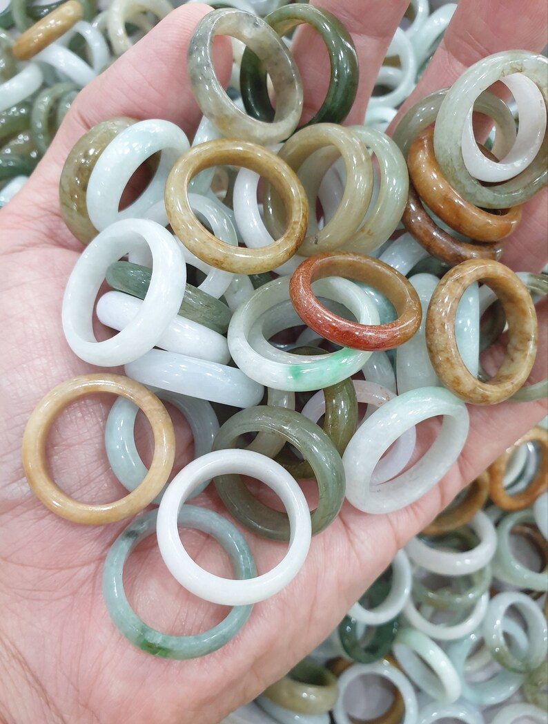 50 Random Pcs Jade Rings (wholesale, Randon Size & Color) - Etsy