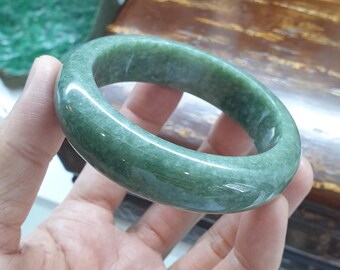 Brazalete de jade verde natural S57.5 Jadeíta auténtica de Myanmar Tipo A