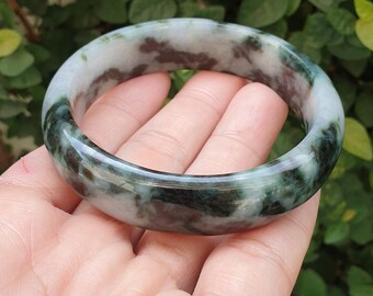 珪化翡翠バングル：52mm以上の磁器光沢翡翠化多層多色 - Etsy 日本