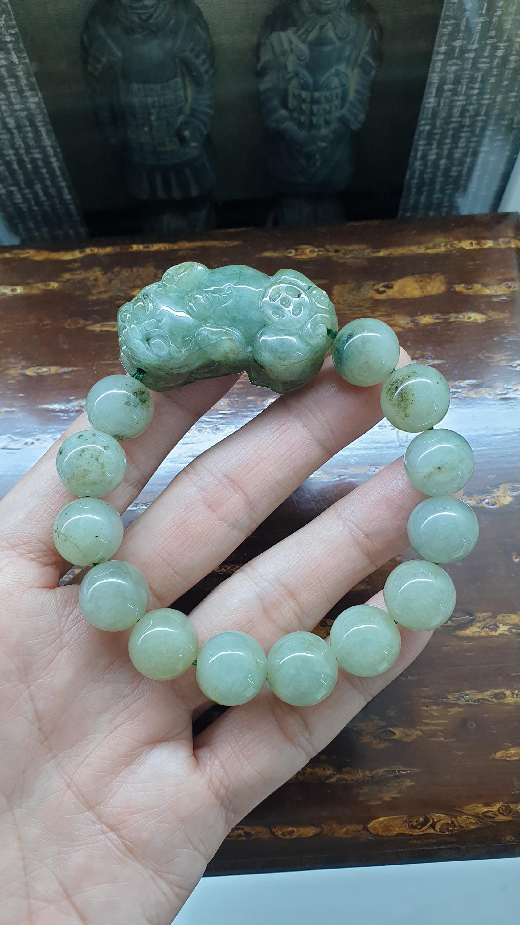 Bracelet Bangle En Jadéite Naturelle Grade A - Pierres De Lavande, 8 Pouces