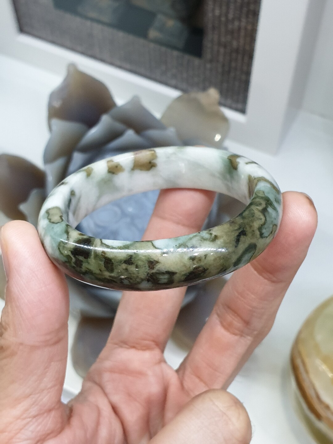 Flame Jade Bangle size 52 - Etsy