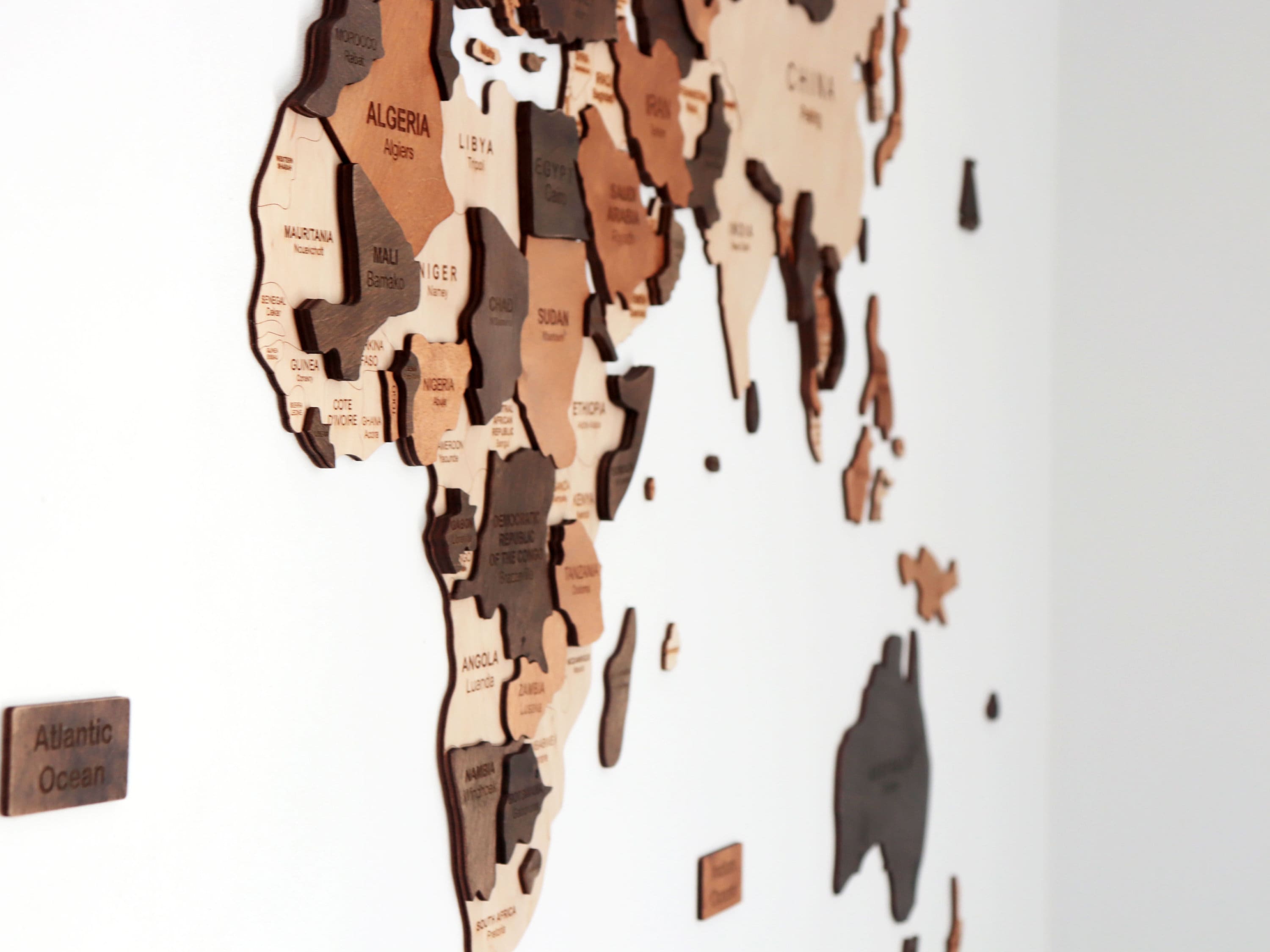 World Map Push Pin, 3D Wood Wall Map, Custom Map Gift Fot Travel Lovers