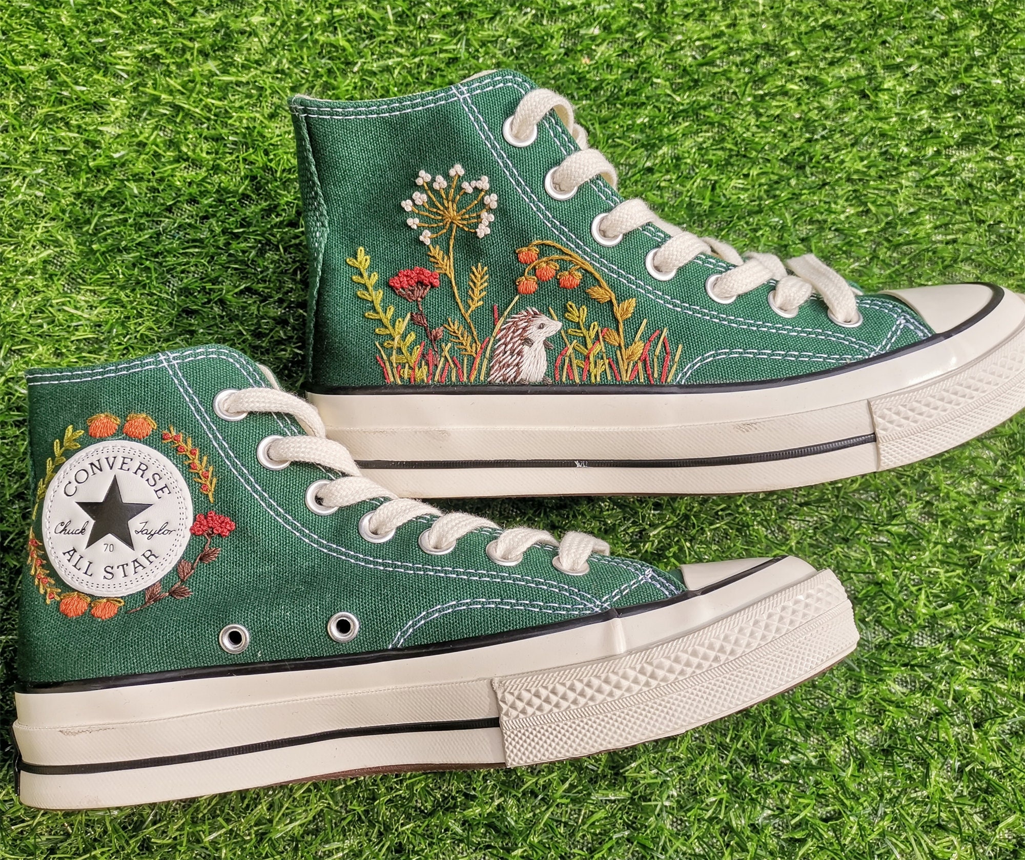 Custom Converse Embroidered Shoes Converse Chuck Taylor 1970s pic