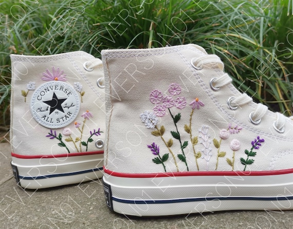 Converse floral cheap wedges