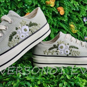 Low price Custom Converse Embroidered Shoes Converse Chuck Taylor 1970s Embroidered Flowers Converse Shoes Best Gift for Her