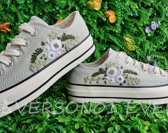 Low price Custom Converse Embroidered Shoes Converse Chuck Taylor 1970s Embroidered Flowers Converse Shoes Best Gift for Her