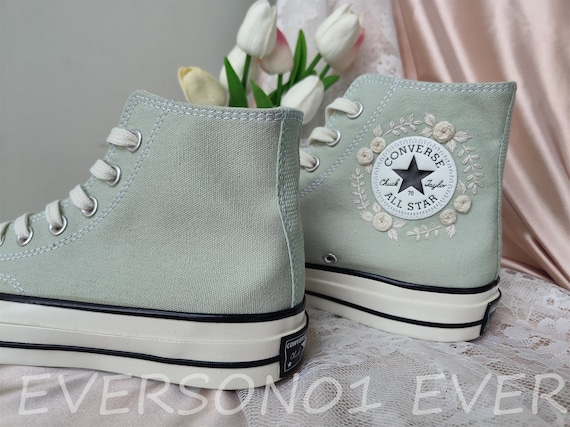 mint green converse high tops