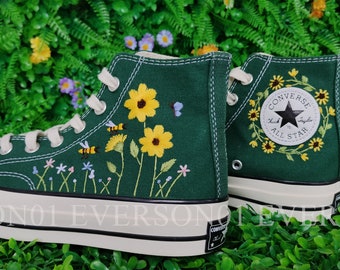 Low price Custom Converse Embroidered Shoes Converse Chuck Taylor 1970s Embroidered Sunflower  Converse Shoes Best Gift for Her