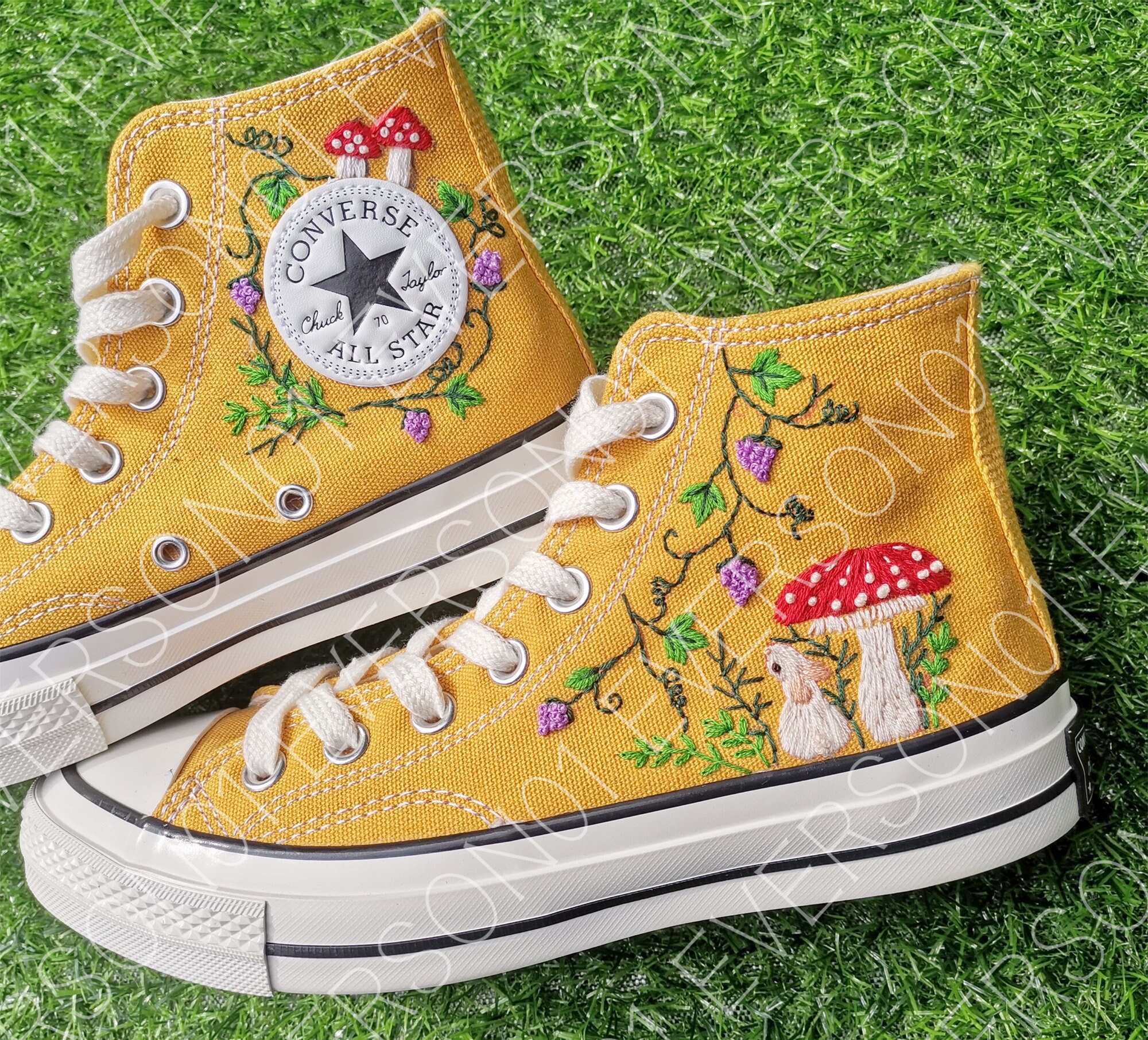 Rare Rabbit Red Shoes Converse Embroidered Shoes Rabbit Converse Chuck Taylor 1970s Custom ...