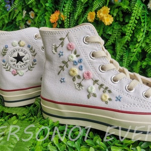 Custom Converse Embroidered Shoes Converse Chuck Taylor 1970s Embroidered Floral Converse Shoes Best Gift for Her