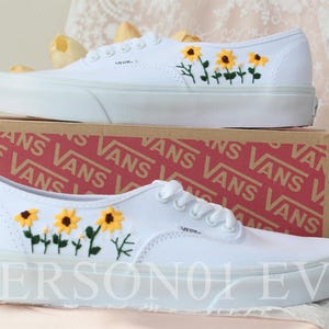Bestickte Vans Sonnenblume Schuhe Vans Braut Sneakers gestickte Hochzeitsschuhe Hochzeitsgeschenke für sie