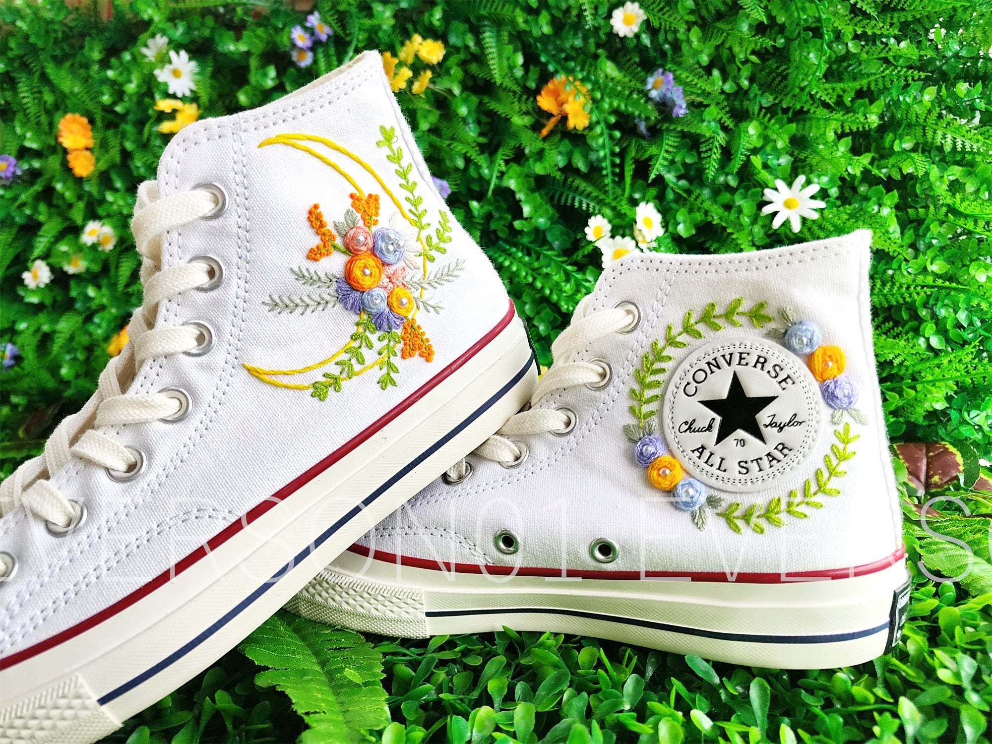 Low Price Custom Converse Embroidered Shoes Converse Chuck - Etsy