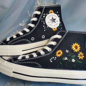 Sunflower Wedding Old Skool Vans, Custom Wedding Shoe, Custom Wedding