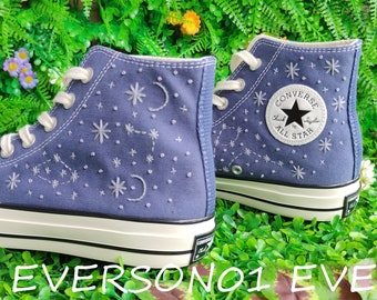 Benutzerdefinierte rote gestickte Schuhe Konverse Chuck Taylor 1970er Jahre gestickte Sterne bestes Geschenk für sie